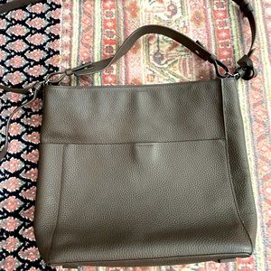All Saints Carbon Leather Tote / crossbody